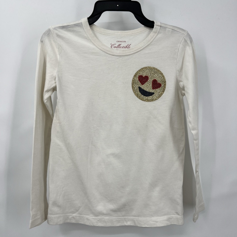 J Crew Crewcuts Emoji Collectible Tee Long Sleeve Shirt Top T- Shirt Size‎ 6/7